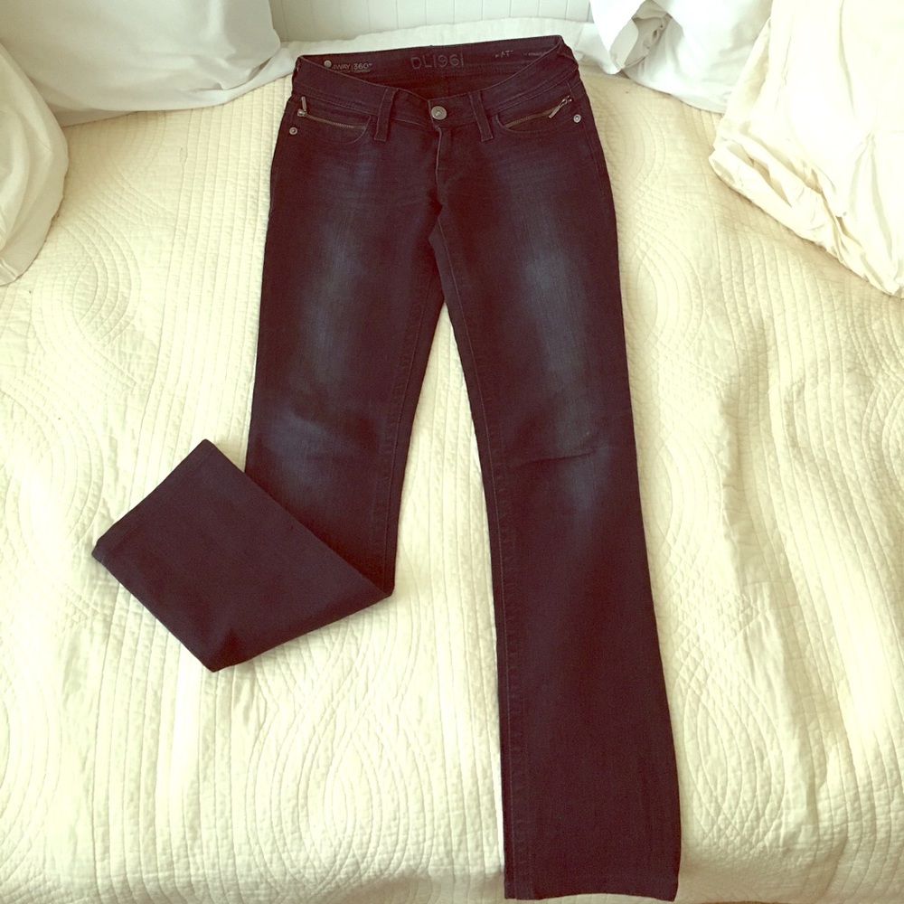 DL 1961 straight leg dark wash jeans